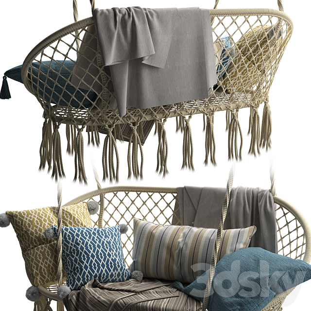 Reelak Double Swing Seat 3DSMax File - thumbnail 3