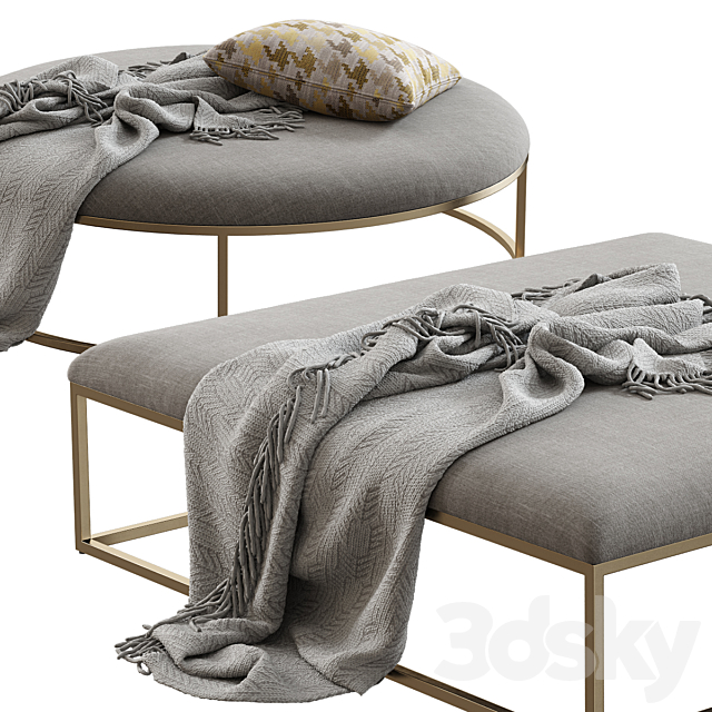 Restoration Hardware _ Nicholas Fabric Coffee Ottoman 3DSMax File - thumbnail 2