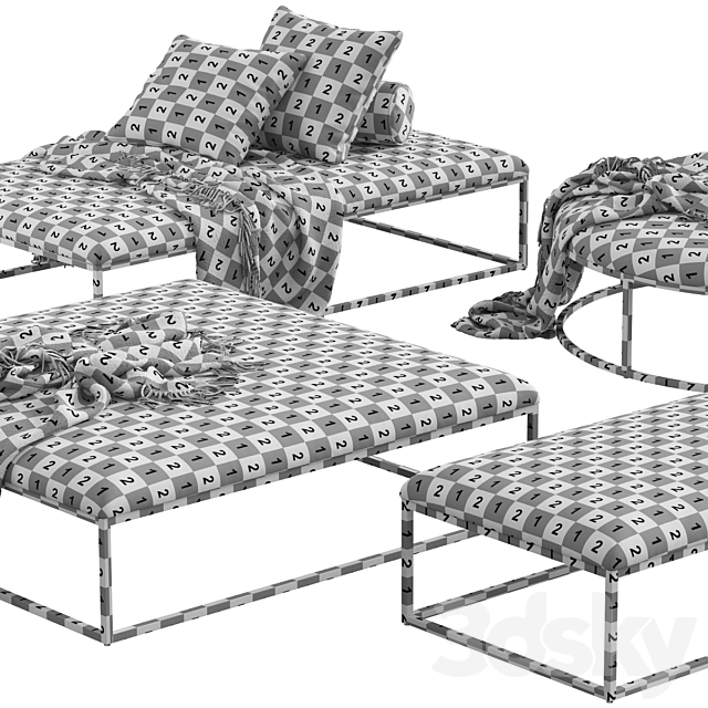 Restoration Hardware _ Nicholas Fabric Coffee Ottoman 3DSMax File - thumbnail 5