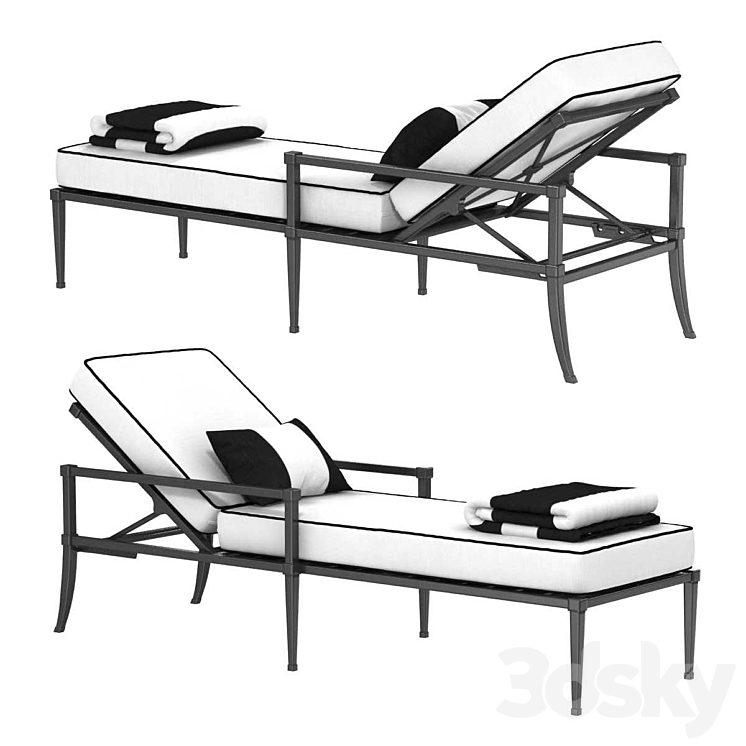 Restoration Hardware TROUSDALE CHAISE 3DS Max Model - thumbnail 1