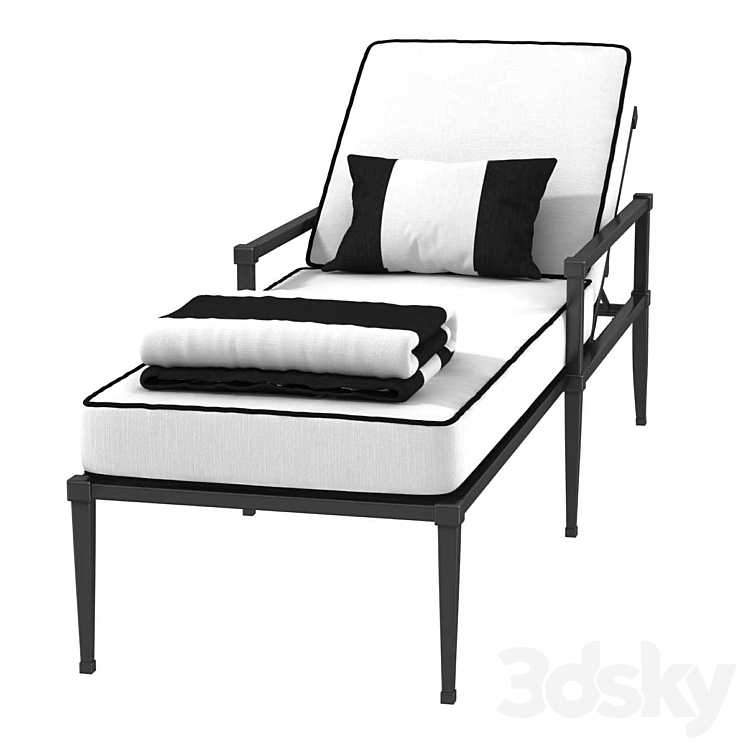 Restoration Hardware TROUSDALE CHAISE 3DS Max Model - thumbnail 2