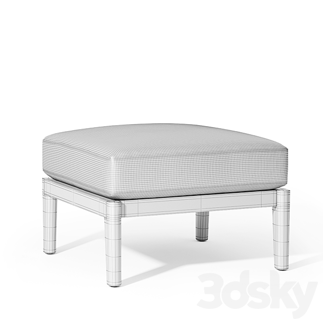 RH _ MALTA TEAK OTTOMAN 3DS Max Model - thumbnail 4