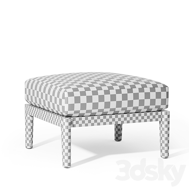 RH _ MALTA TEAK OTTOMAN 3DS Max Model - thumbnail 5