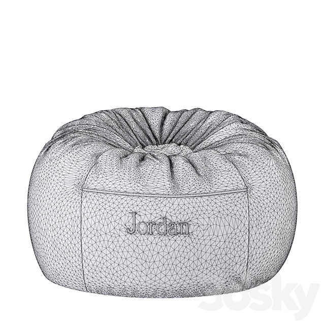 RH _ WASHED VELVET BEAN BAG COVER 3DS Max Model - thumbnail 2