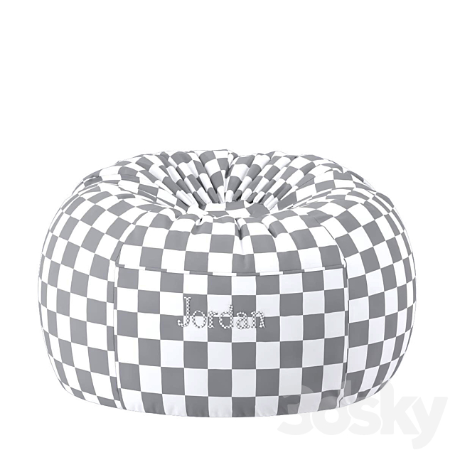 RH _ WASHED VELVET BEAN BAG COVER 3DS Max Model - thumbnail 3