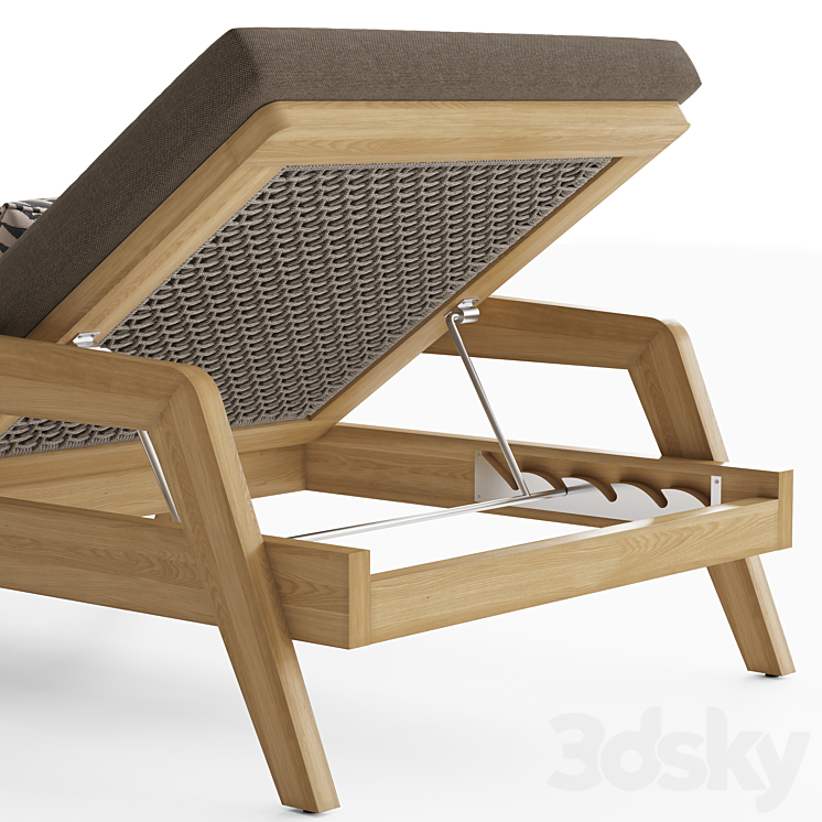 RH AVILA TEAK CHAISE 3DS Max Model - thumbnail 2