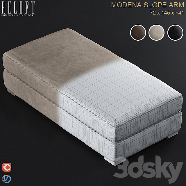 RH MODENA Ottoman 3ds Max - thumbnail 3