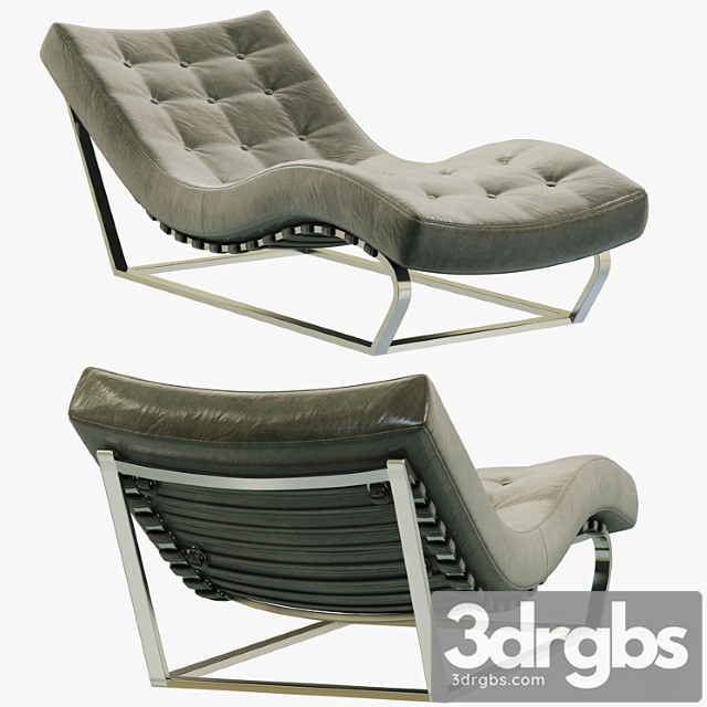 RH Modern Heath Box Leather Chaise 3dsmax Download - thumbnail 1