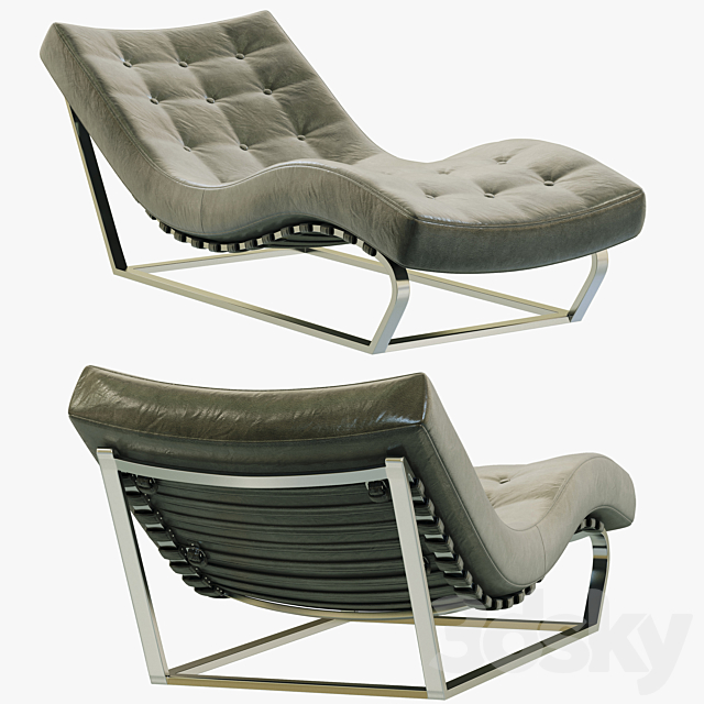 RH Modern Heath Box Leather Chaise 3DSMax File - thumbnail 1