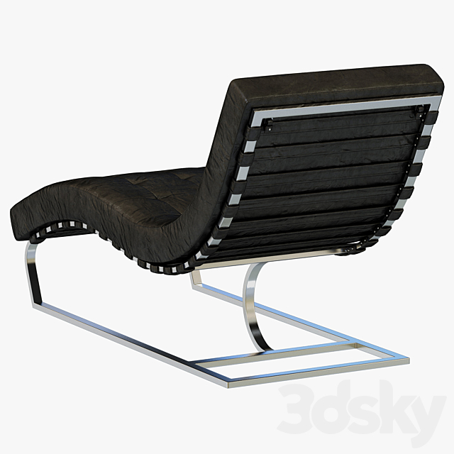 RH Modern Rossi Tufted Leather Chaise 3ds Max - thumbnail 2