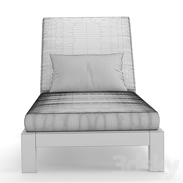 RH Outdoor Bonaire chaise 3ds Max - thumbnail 3