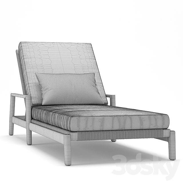 RH Outdoor Mesa chaise 3DS Max Model - thumbnail 3