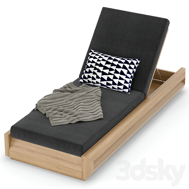 RH Outdoor Paloma chaise 3ds Max - thumbnail 3