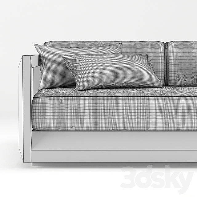 RH Outdoor Paloma Teak Sofa 3ds Max - thumbnail 3