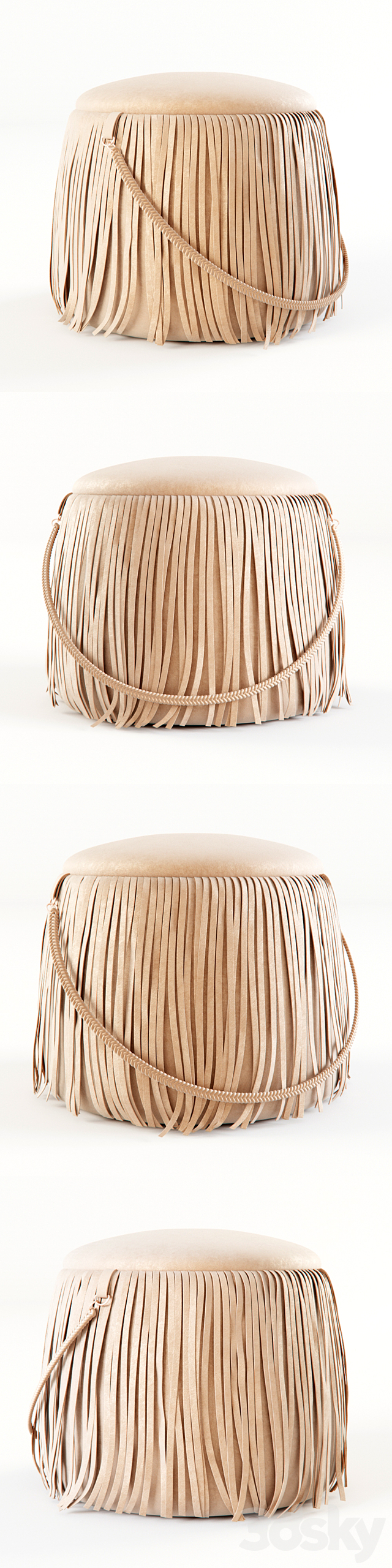 RIBBON FRINGE POUF 3ds Max - thumbnail 2