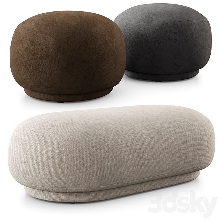 Rico Pouf And Ottoman By Ferm Living 3DS Max Model - thumbnail 2