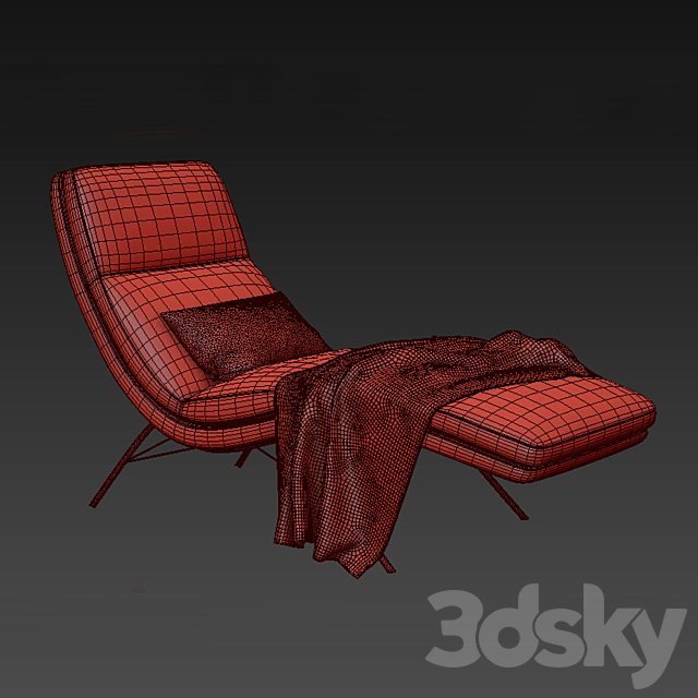 Roche Bobois Calibri lounge chair 3DSMax File - thumbnail 2