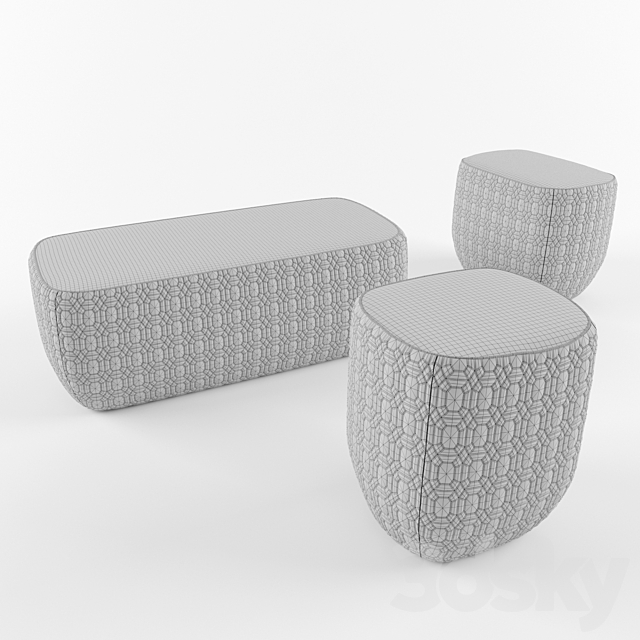 Roche Bobois Trilogie Ottoman 3DSMax File - thumbnail 2