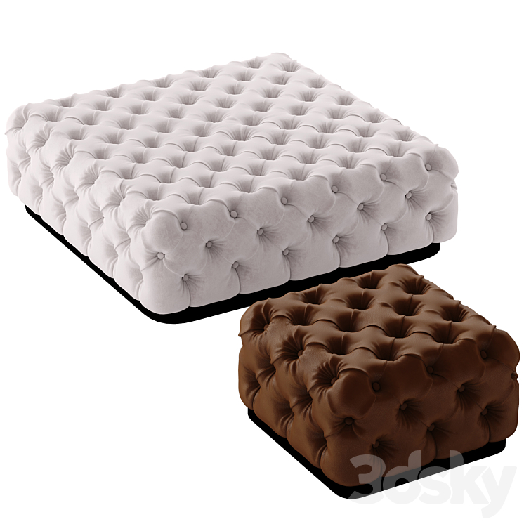 ROLLKING-Square pouf 3DS Max Model - thumbnail 1