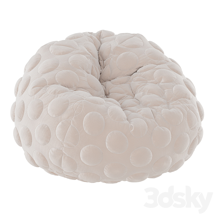 Round bean bag 3DS Max Model - thumbnail 1