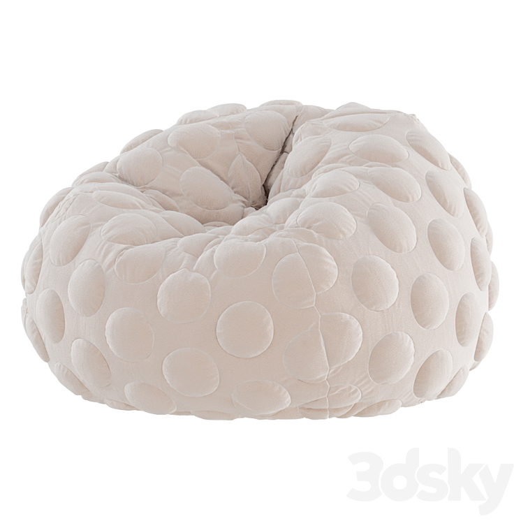 Round bean bag 3DS Max Model - thumbnail 2