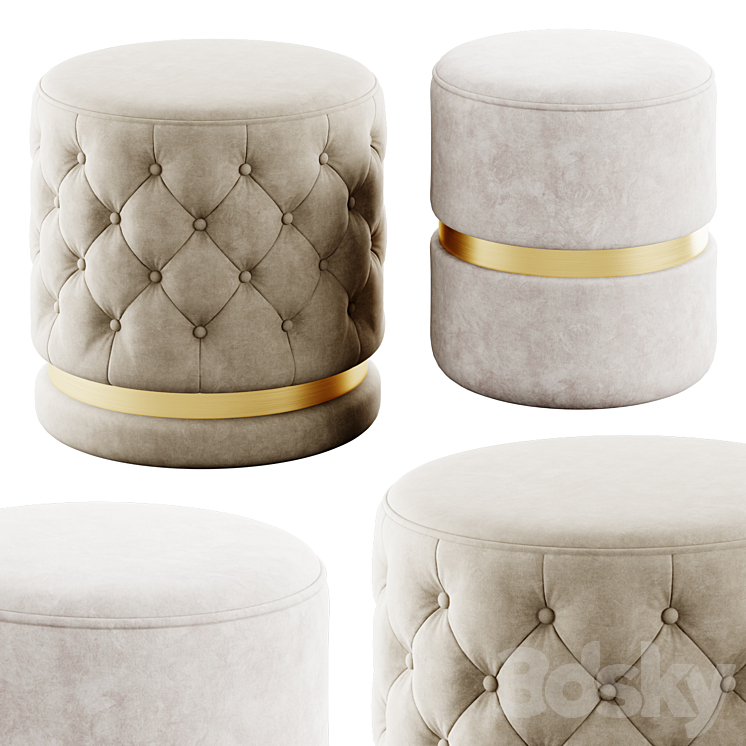 Round ottomans by !nspire 3DS Max Model - thumbnail 1