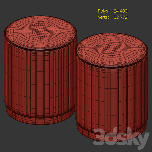 Round pouf 3DSMax File - thumbnail 2