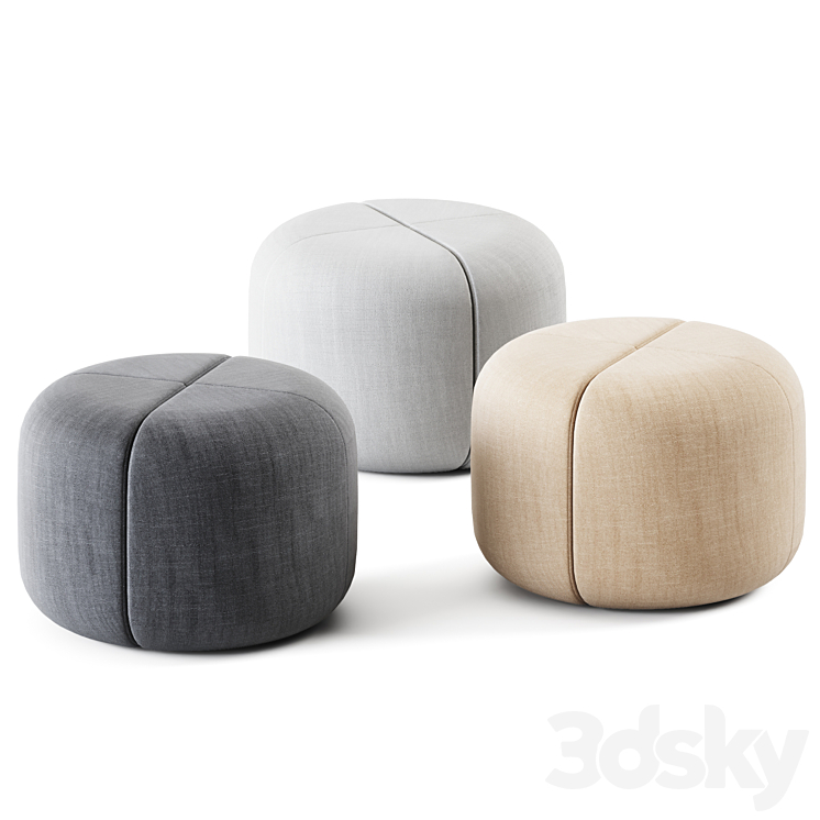 Round Pouf Bob by Bla Station \/ Pouf 3DS Max Model - thumbnail 1