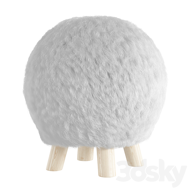 Round soft ottoman 6906 3ds Max - thumbnail 1