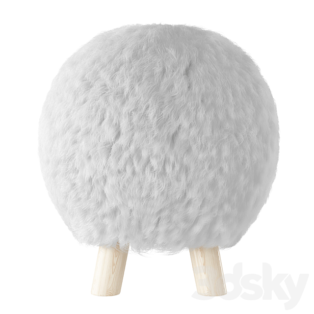 Round soft ottoman 6906 3ds Max - thumbnail 2