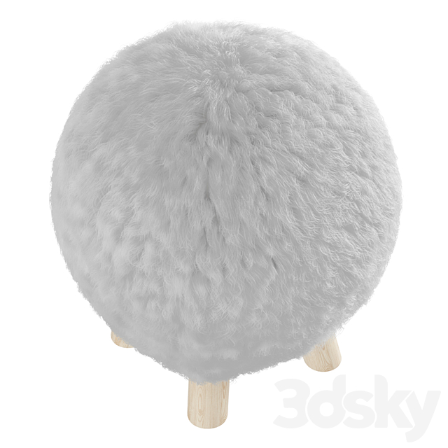 Round soft ottoman 6906 3ds Max - thumbnail 3