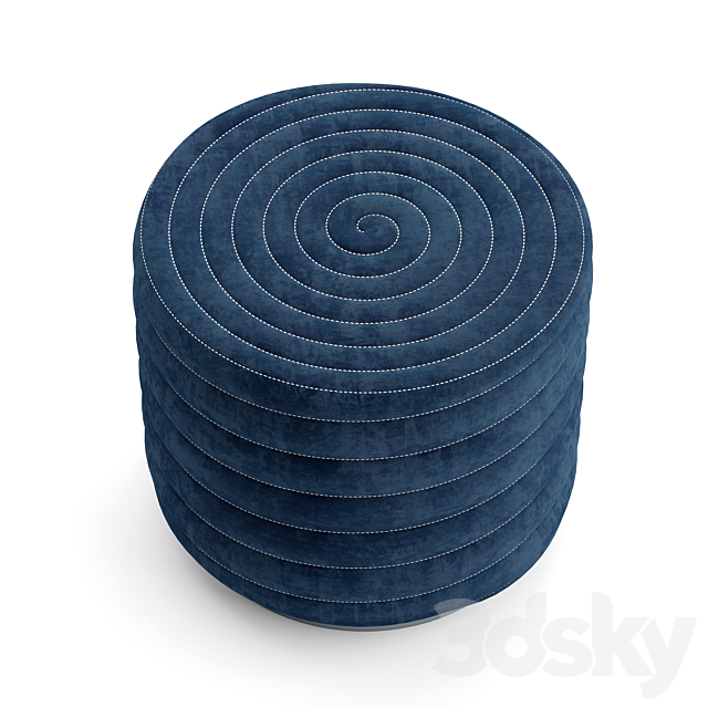 Round spiral pouf 3DSMax File - thumbnail 3