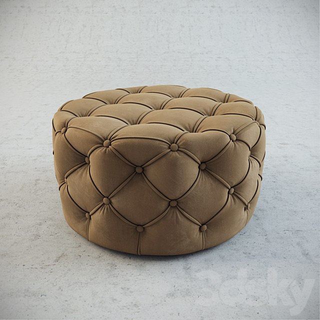 Round Tufted Ottomans 3DSMax File - thumbnail 1