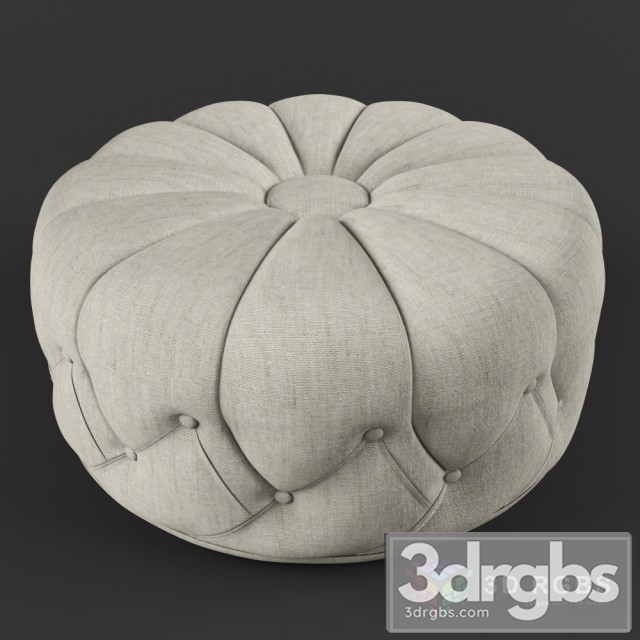 Round Tufted Pouf 3dsmax Download - thumbnail 1