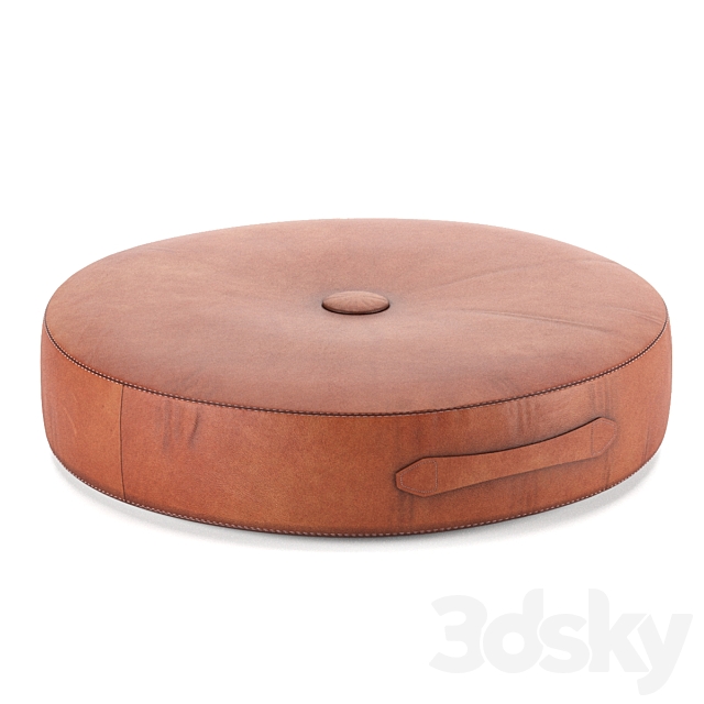 Saddle Color Leather Drum Stacking Cushion 3DSMax File - thumbnail 2