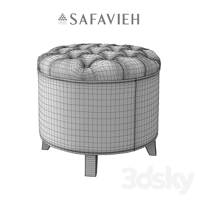 Safavieh _ Amelia Ottoman 3DSMax File - thumbnail 2