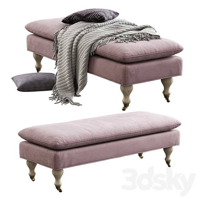 Safavieh _ Hampton Pillowtop Bench 3DS Max Model - thumbnail 2