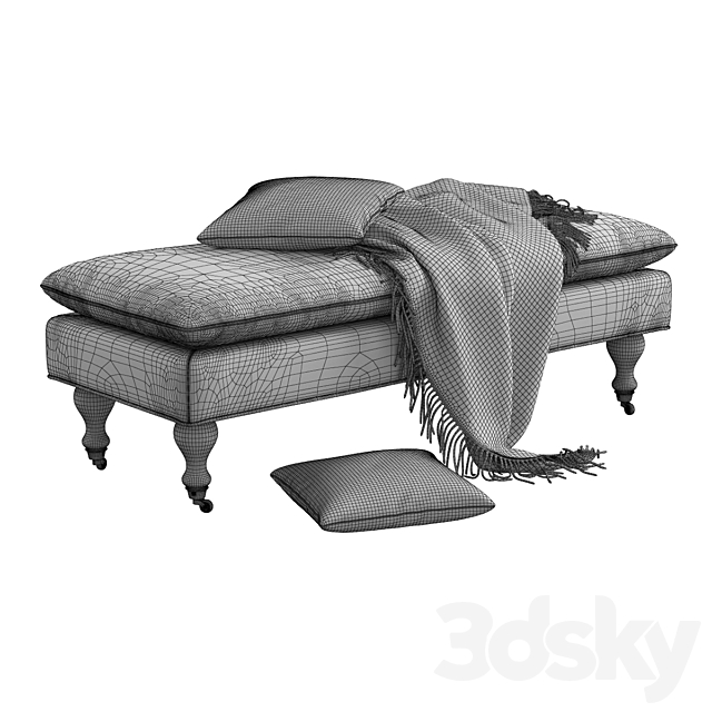 Safavieh _ Hampton Pillowtop Bench 3DS Max Model - thumbnail 3