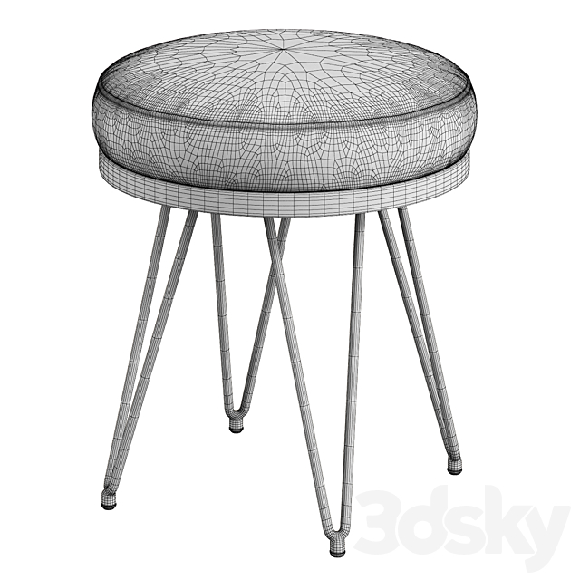 Safavieh _ Jenine Faux Ostrich Round Bench 3DSMax File - thumbnail 3