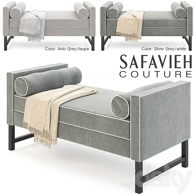 SAFAVIEH ANTON COTTON BLEND SETTEE 3ds Max - thumbnail 1