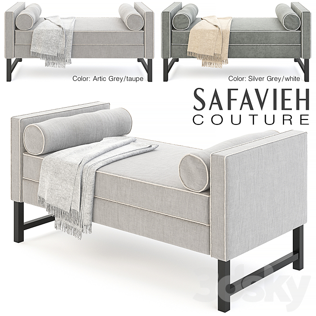 SAFAVIEH ANTON COTTON BLEND SETTEE 3ds Max - thumbnail 2