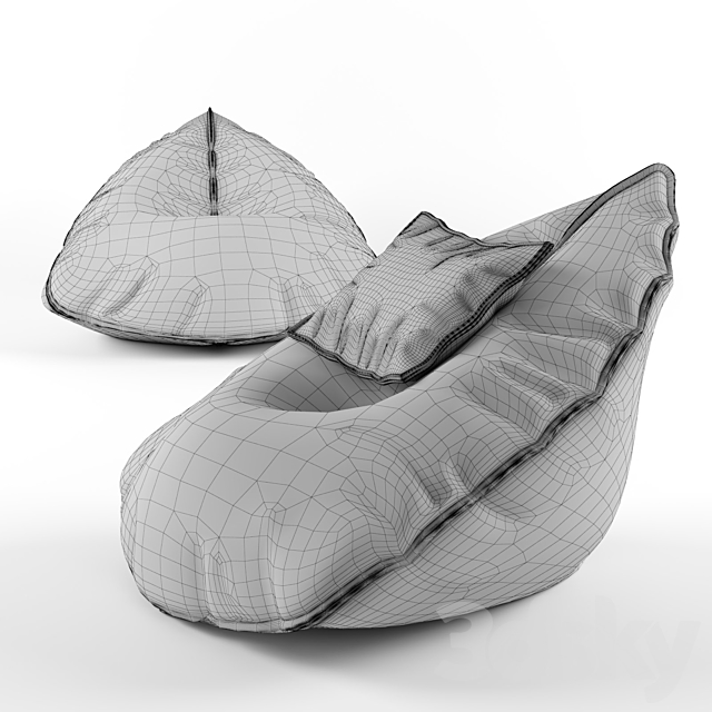 Sail pouf 3DS Max Model - thumbnail 2