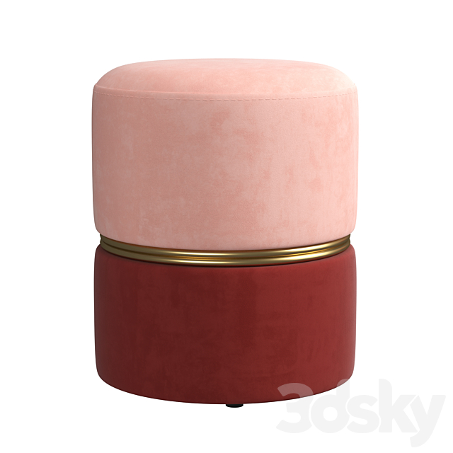 Samt-hocker bubbly 3DS Max Model - thumbnail 3