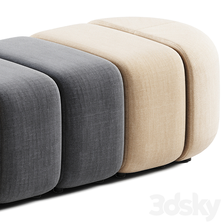 Set Module Pouffes by Bla Station \/ Pouf 3DS Max Model - thumbnail 2