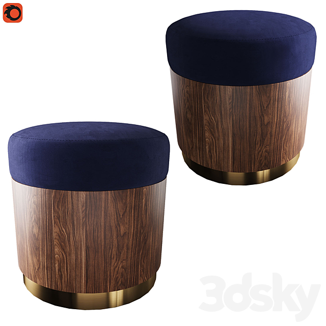 Set of modern ottomans_6 3ds Max - thumbnail 3