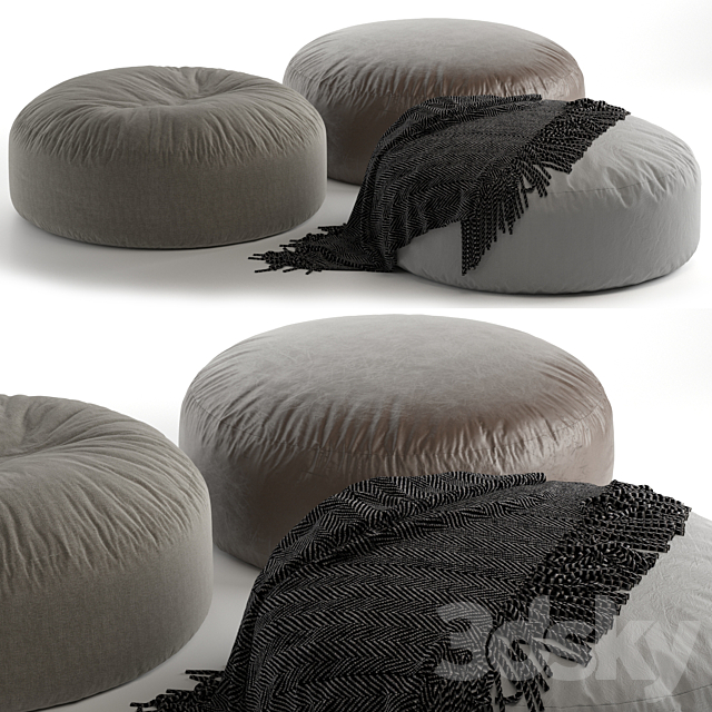 Set of ottomans Poliform Elise – ELPO120 3ds Max - thumbnail 1