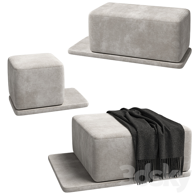 Set of poufs “Coast” 3DS Max Model - thumbnail 3