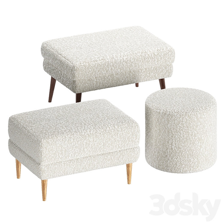 Set of Poufs La Redoute Interieurs 3DS Max Model - thumbnail 1