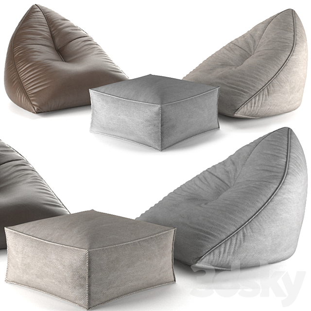 Set of poufs SAIL POUF TAUPE 3DSMax File - thumbnail 1