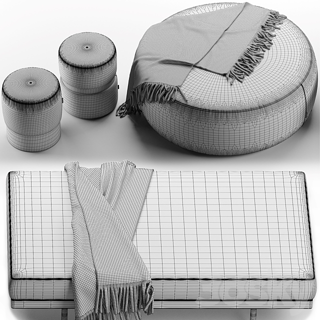 Set pouf laskasas 3DS Max Model - thumbnail 5